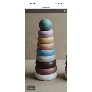Mushie Stacking Rings Toy Rustic Color Danish Hygge Collection No BPA/ Phthalate